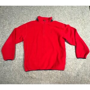 Nautica‎ Men's Pullover Sweater Size XXL Red Fleece Logo 1/4 Zip Logo Sweatshirt